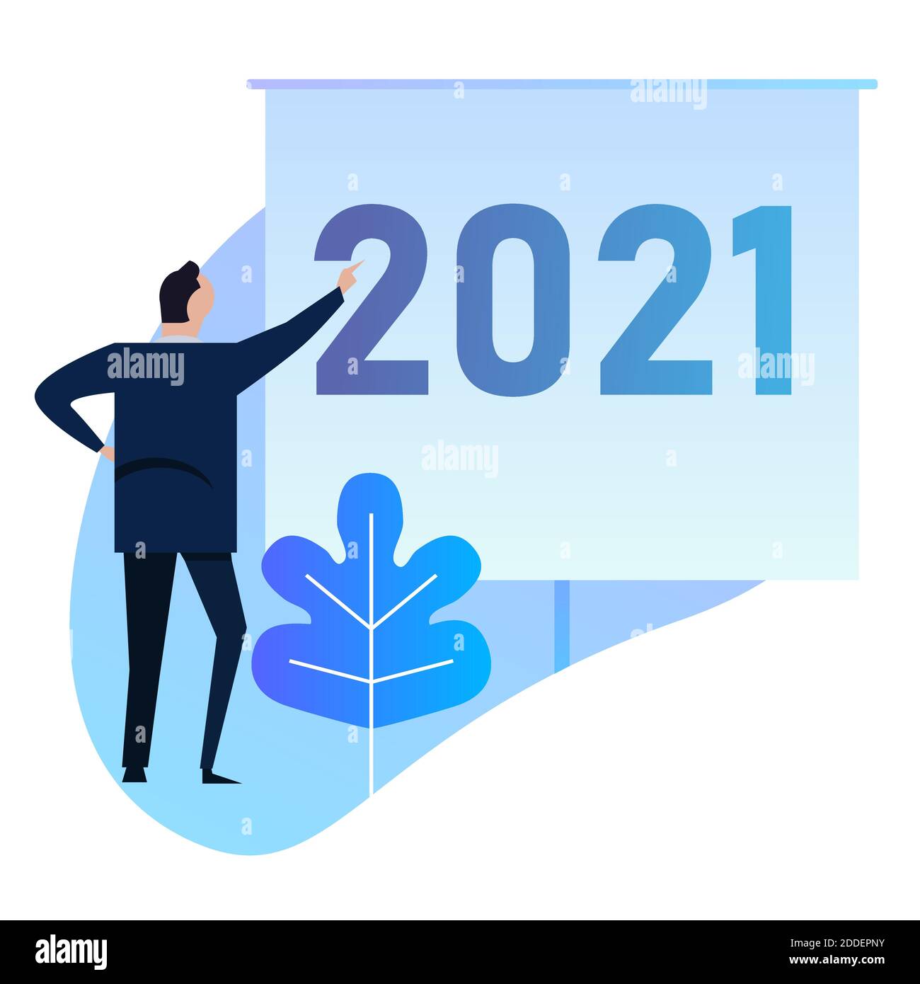 businessman presenting new year target for 2021 business achievement ...