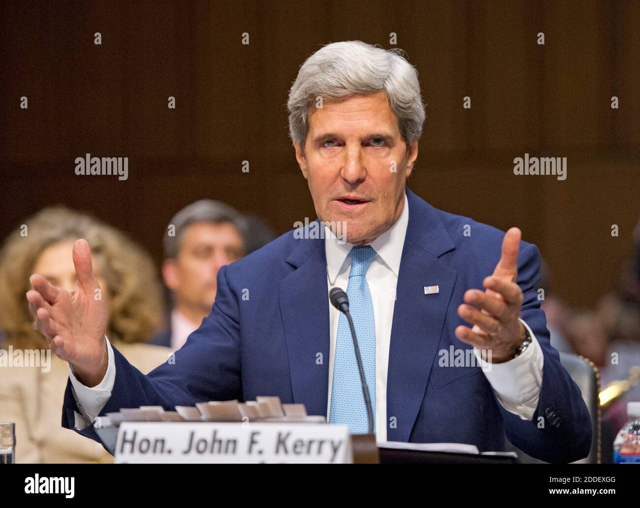 United States Secretary of State John Kerry testifies during the U.S