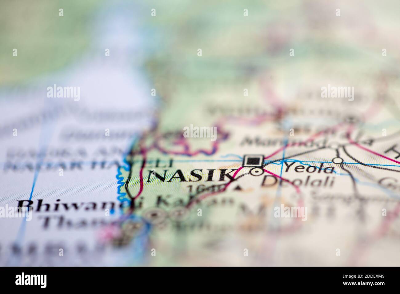Nasik In India Map Shallow Depth Of Field Focus On Geographical Map Location Of Nasik India  Asia Continent On Atlas Stock Photo - Alamy