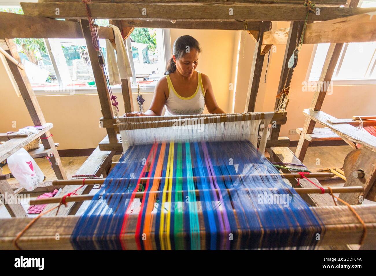 Traditional loom weaving in Abra, Philippines Stock Photo Alamy