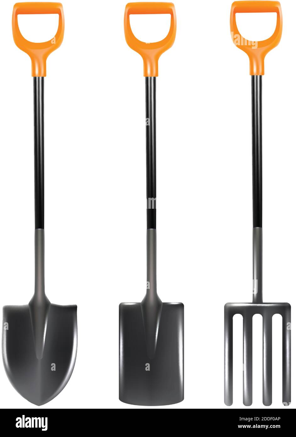3d realistic collection of gardening tools for taking care about plants. Stock Vector