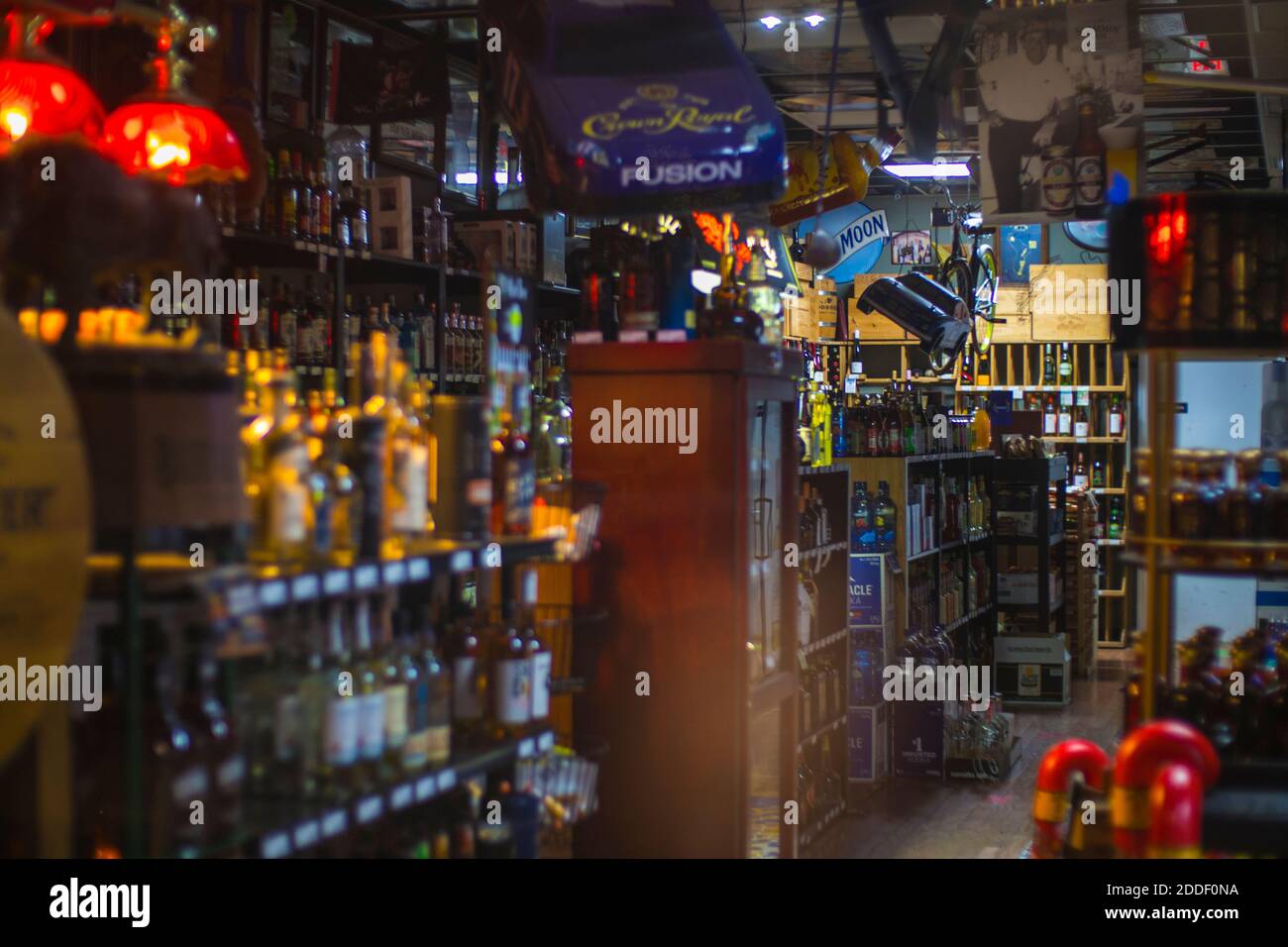 Augusta, Ga USA 11 22 20 Interior of a spirits liquor store at night