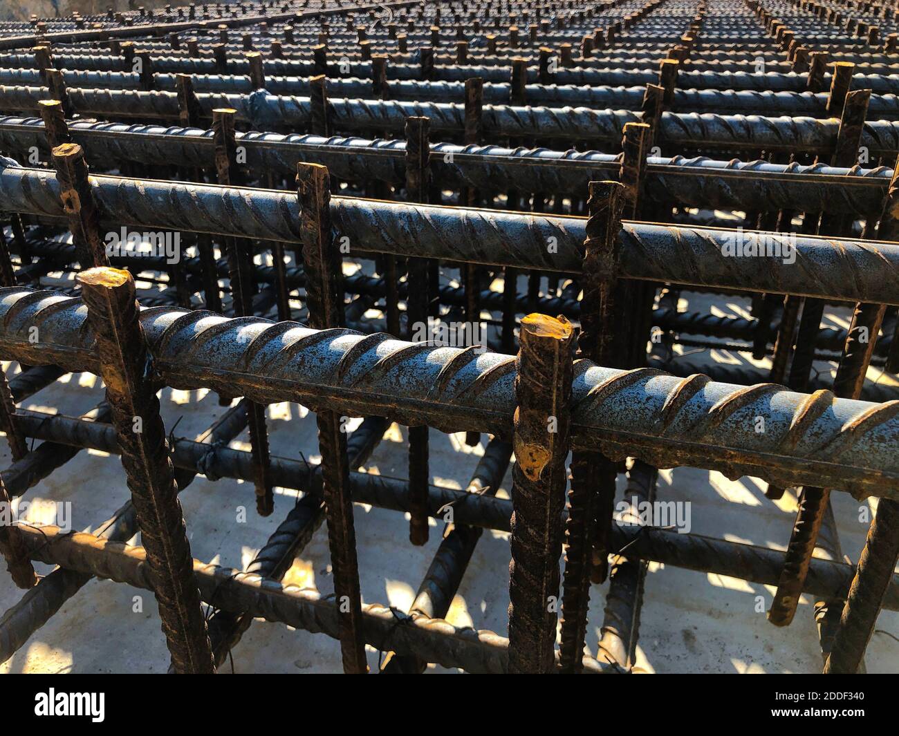 Rebars for reinforcement concrete.Metal framework for cast in site