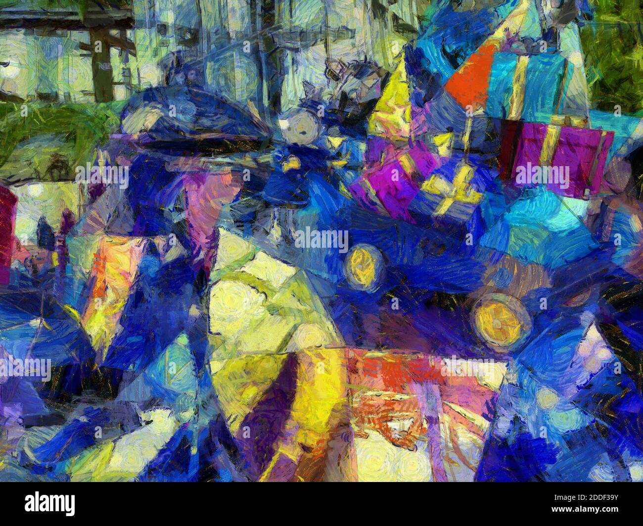 Colorful gift box Illustrations creates an impressionist style of