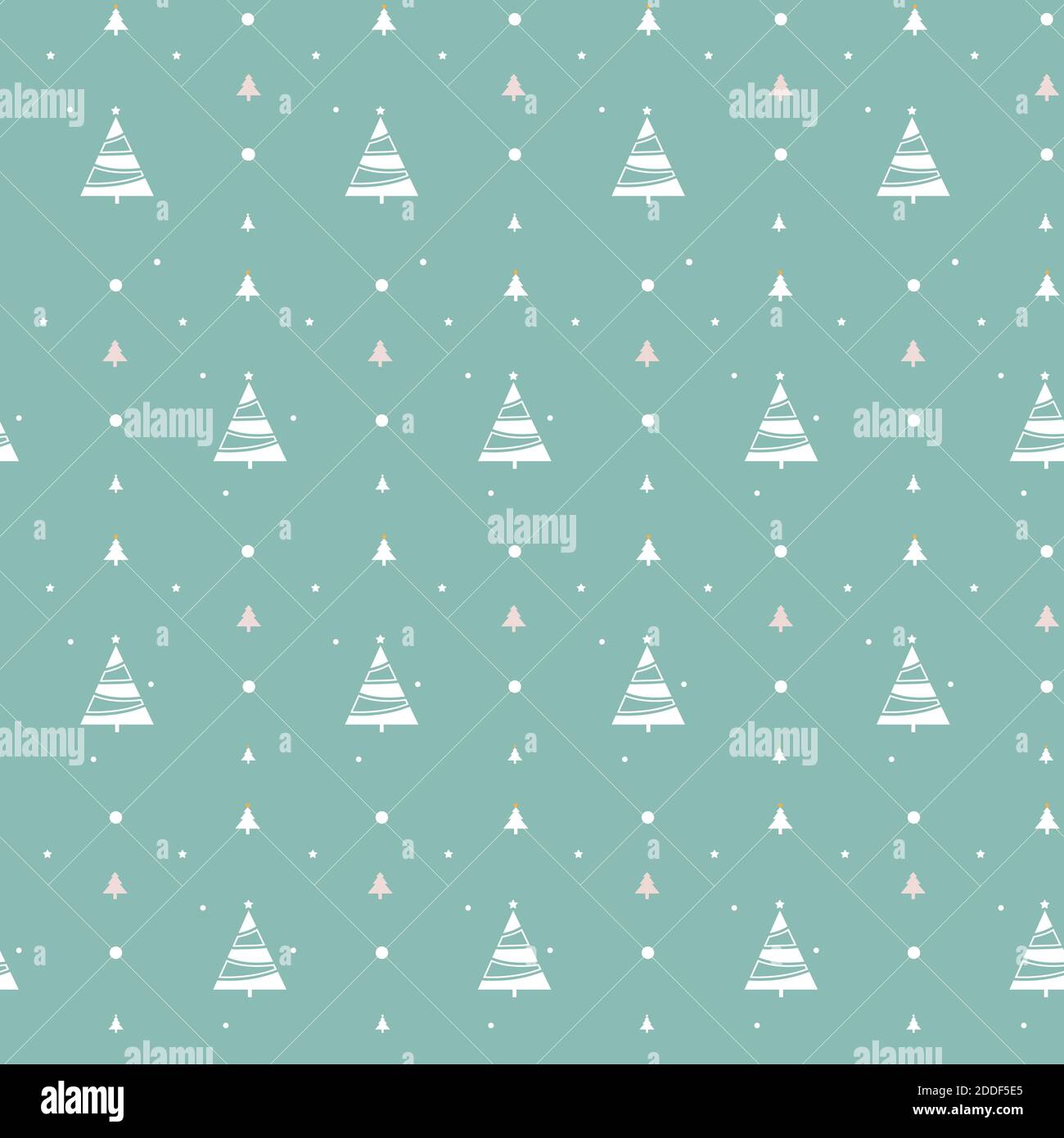 Christmas tree seamless pattern on light blue pastel background for