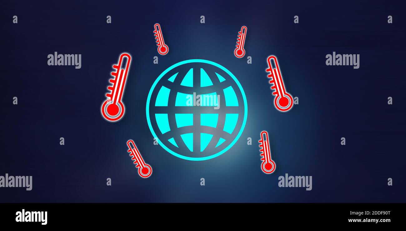 Illustration of a global warming concept Stock Photo - Alamy