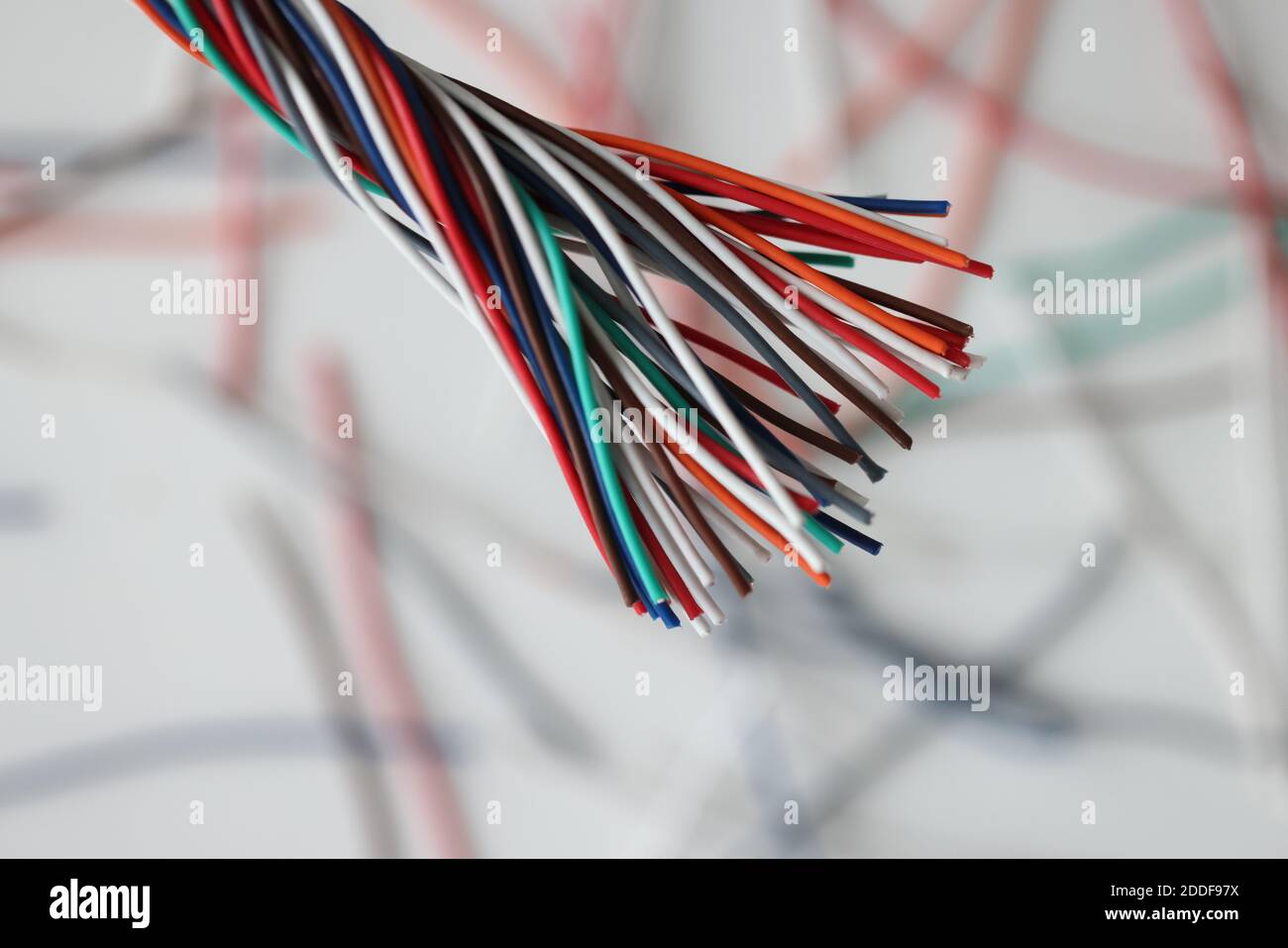 Multi colored electrical wires for wiring closeup Stock Photo Alamy