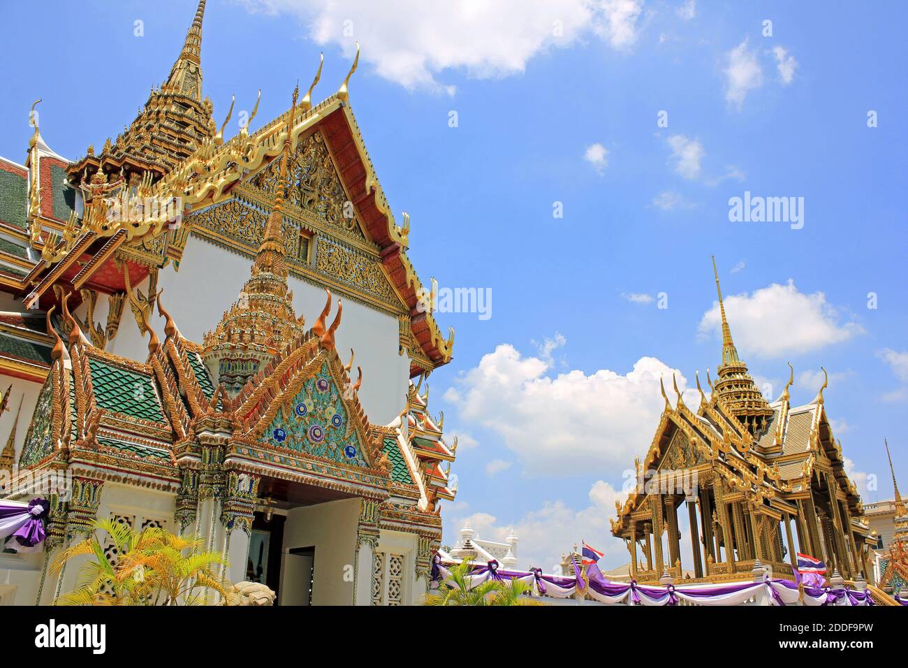 Wat Phra Kaew - Grand Palace Bangkok Thailand Stock Photo