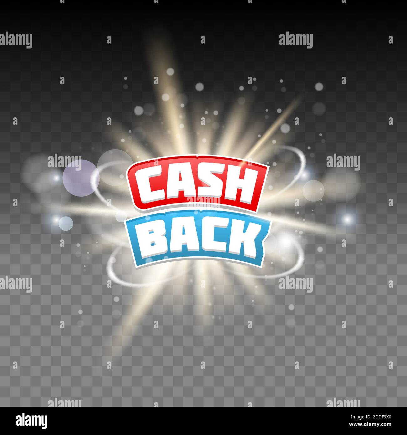 Vector cash back lettering on transparent background Stock Vector