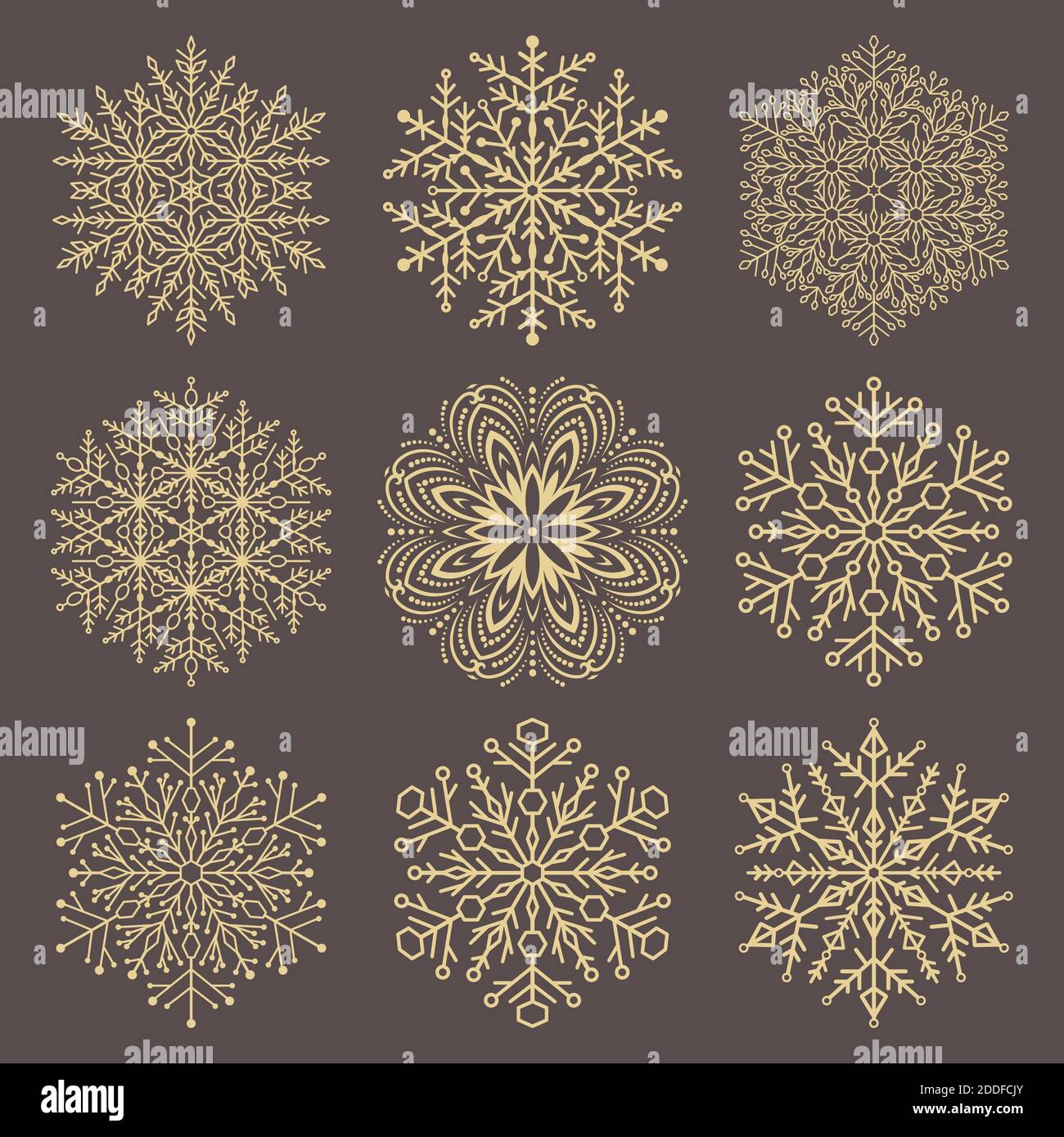 Set of Vector Snowflakes Stock Vector Image & Art - Alamy