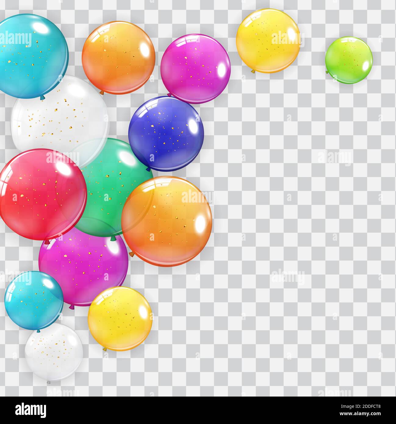 Realistic Balloon Collection Set Isolated on Transparent Background ...