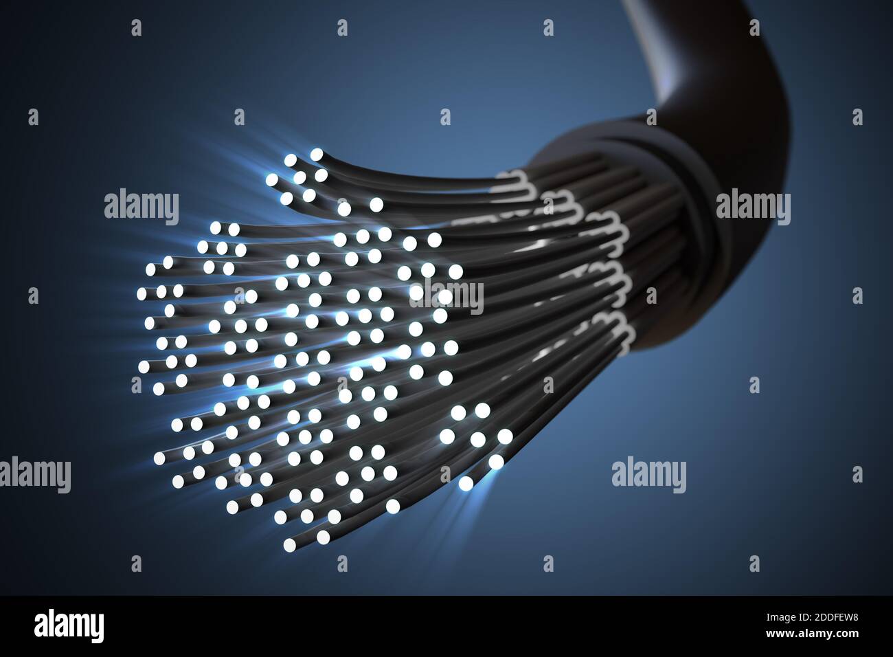 Cable of optical fibers. 3D rendered illustration Stock Photo - Alamy