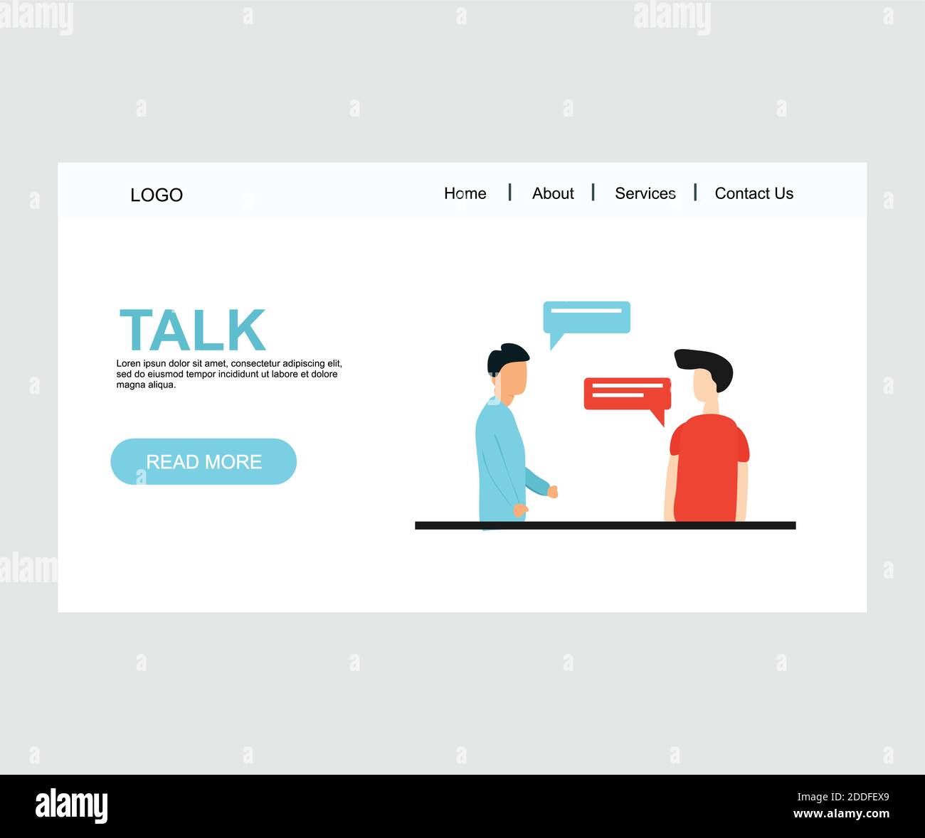 design about the web appearance of people talking Stock Vector