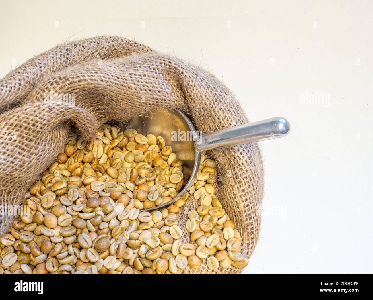 Green Coffee Beans in a hessian sack Stock Photo - Alamy