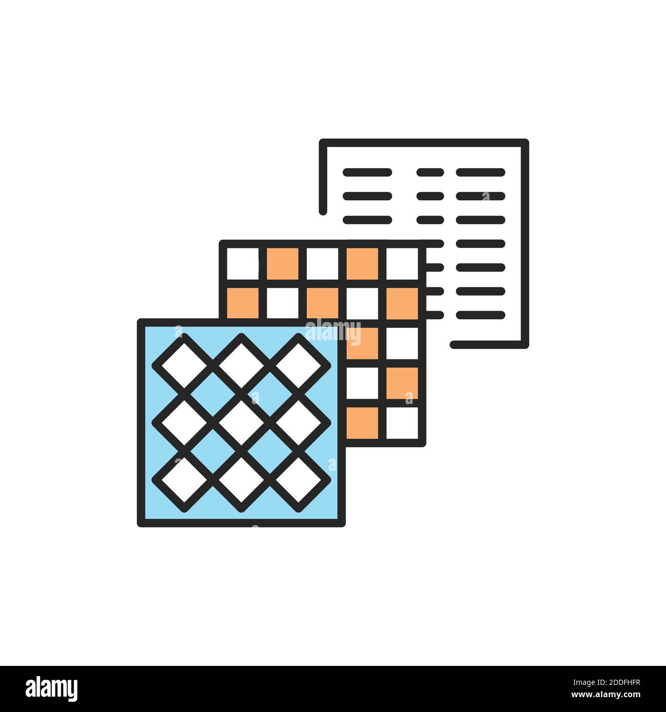 Tile color line icon. Pictogram for web page, mobile app, promo Stock