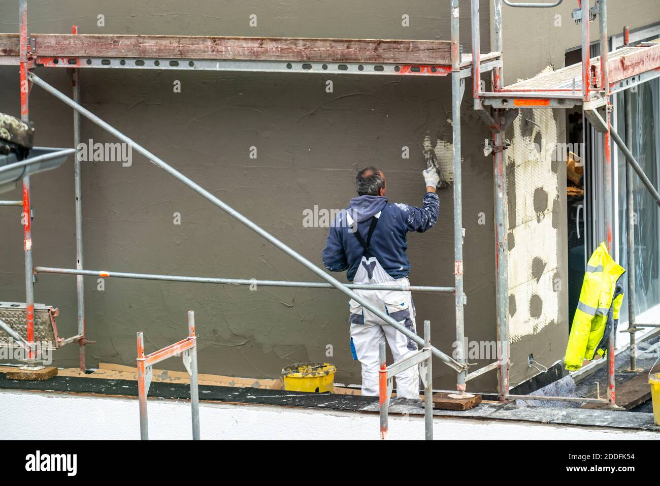 Construction site, thermal insulation, exterior insulation, facade