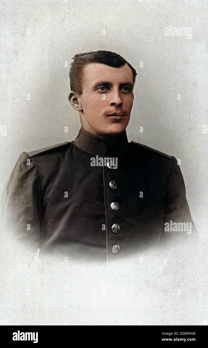 Porträt eines Mannes in Uniform, Deutschland 1900er Jahre. Portrait of  a man in univorm, Germany 1900s. Stock Photo