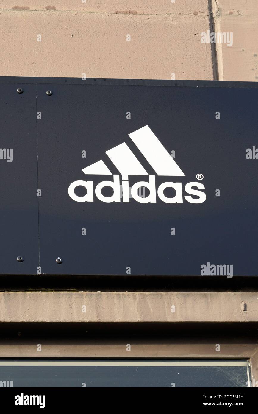 Bordeaux , Aquitaine / France - 11 08 2020 : adidas logo and text sign  front of store of sport clothing fashionof footwear and apparel sport  clothes Stock Photo - Alamy