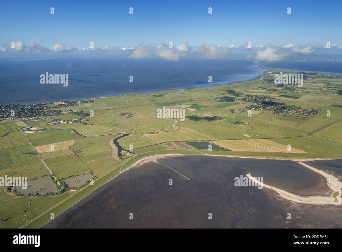 geography / travel, Germany, Schleswig-Holstein, isle Sylt, view towards Sylt-Ost with Archsum and Mor, Additional-Rights-Clearance-Info-Not-Available Stock Photo