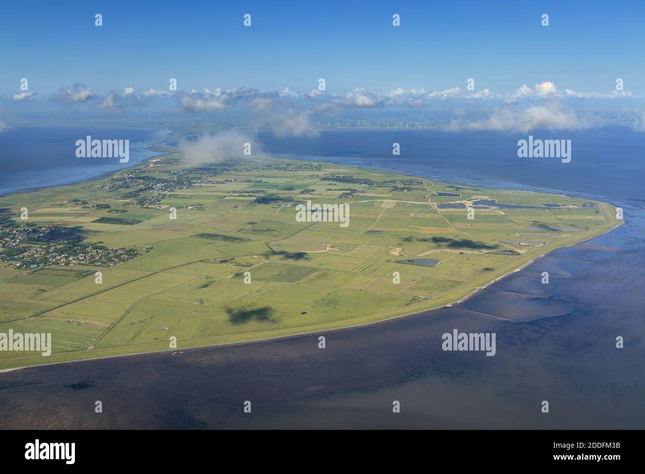 geography / travel, Germany, Schleswig-Holstein, isle Sylt, view towards Sylt-Ost with Archsum and Mor, Additional-Rights-Clearance-Info-Not-Available Stock Photo