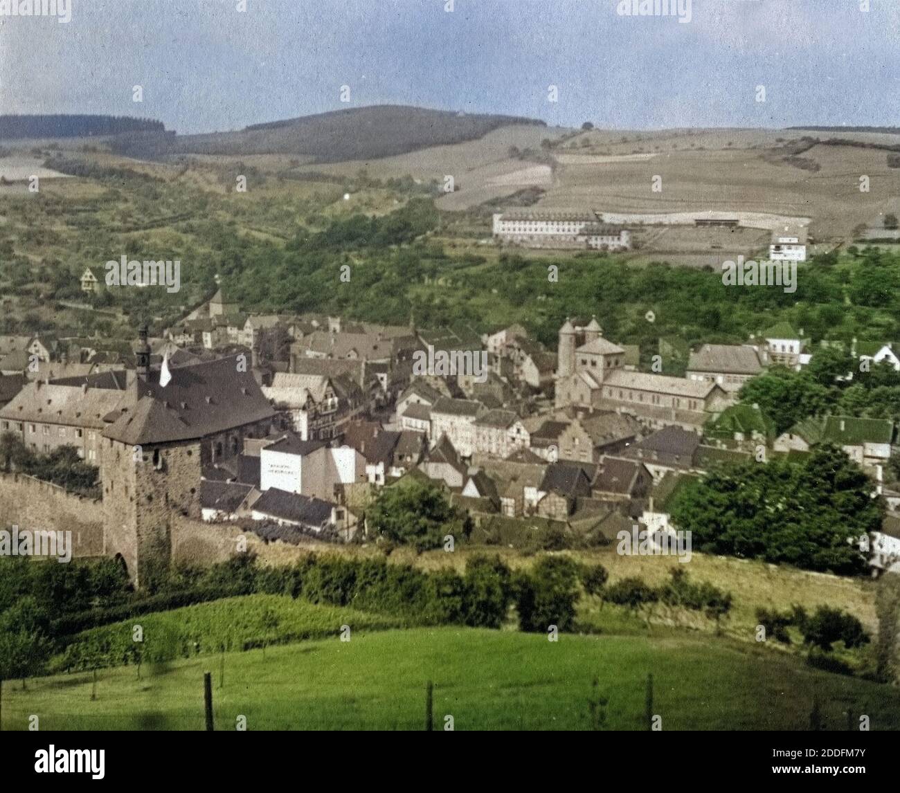 Blick auf die Stadt Bad Münstereifel, Deutschland 1930er Jahe. View to the town Bad Muenstereifel, Germany 1930s. Stock Photo