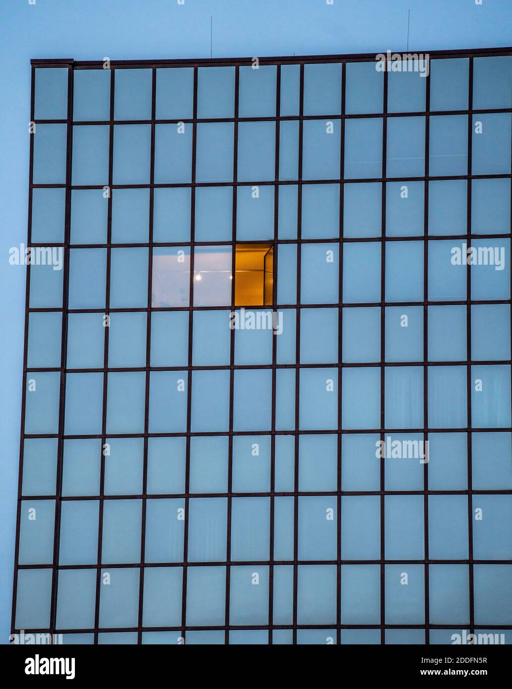 Open windows in a high-rise office building, airing, symbol image Corona crisis, airing rooms, Dortmund, NRW, Germany Stock Photo