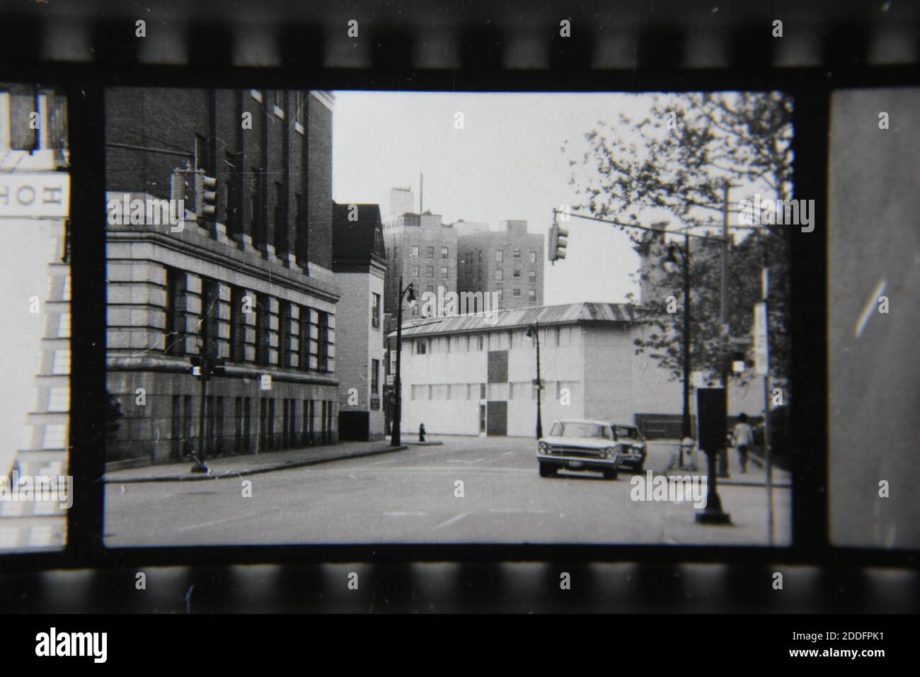 Fine 1970s vintage black and white photography of a quiet street in the ...