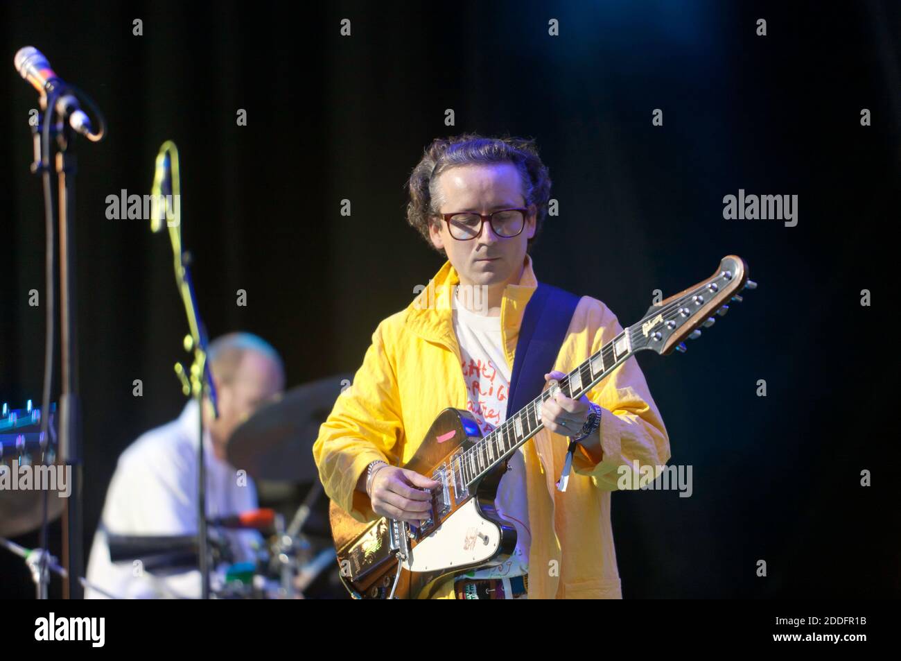 Hot Chip, performing on the main stage,  at the OnBlackheath Music Festival 2016. Stock Photo