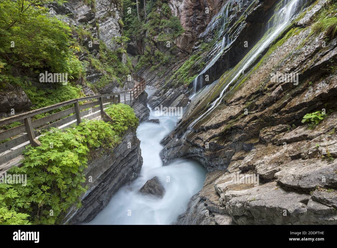 geography / travel, Germany, Bavaria, Ramsau, lane through the Wimbachklamm, Ramsau near Berchtesgaden, Additional-Rights-Clearance-Info-Not-Available Stock Photo