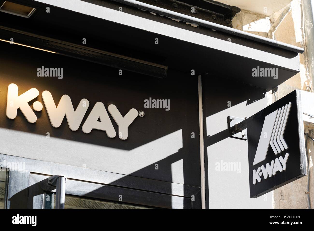 Bordeaux , Aquitaine / France - 11 08 2020 : k-way logo and text sign front of french store clothing outlet raincoat and clothes rainproof shop Stock Photo
