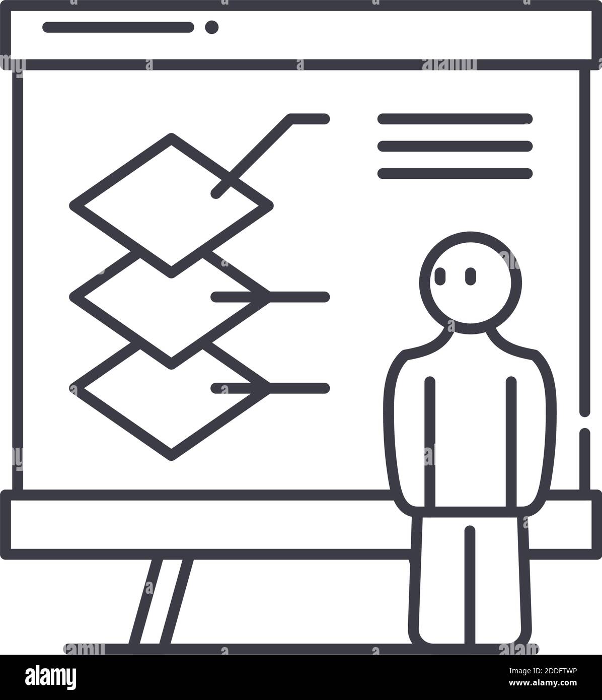 Financial report icon, linear isolated illustration, thin line vector ...