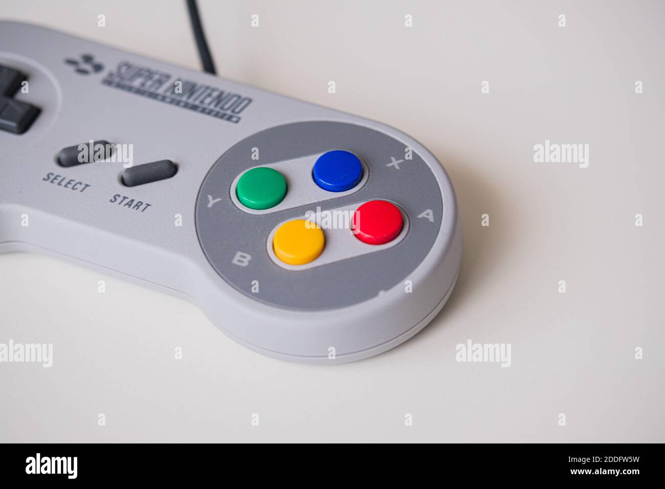 SNES Classic Edition Retro Portable Console Controller – Super Nintendo Entertainment System Stock Photo