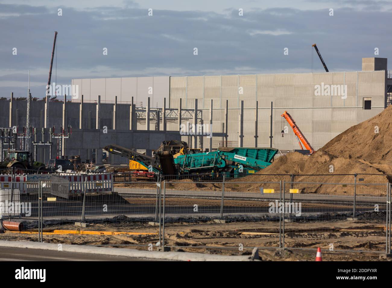 Construction Site Of Tesla Gigafactory In Gruenheide Berlin Brandenburg ...