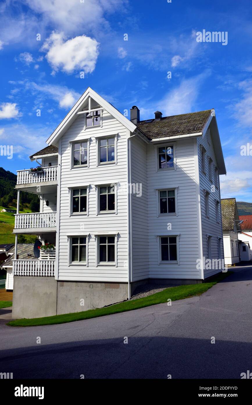 Apartment building in Olden, Norway Stock Photo Alamy
