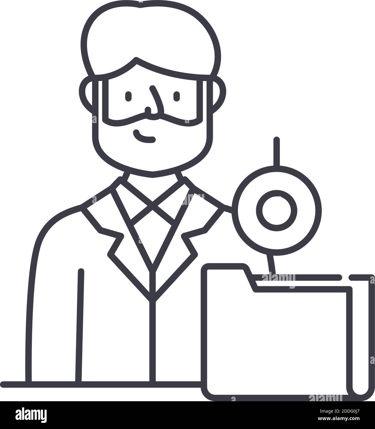 Financial audit icon, linear isolated illustration, thin line vector ...