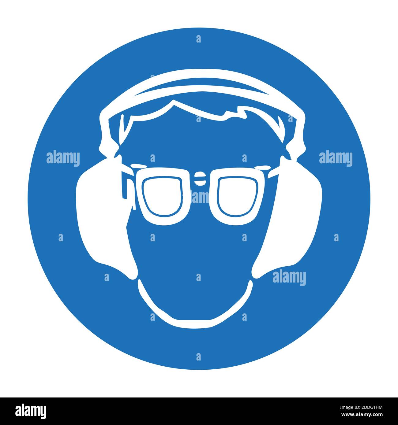 Occupational Health. icon in flat style. Mandatory means and methods of protection in the workplace. Health design, safety sign used for industrial pu Stock Vector