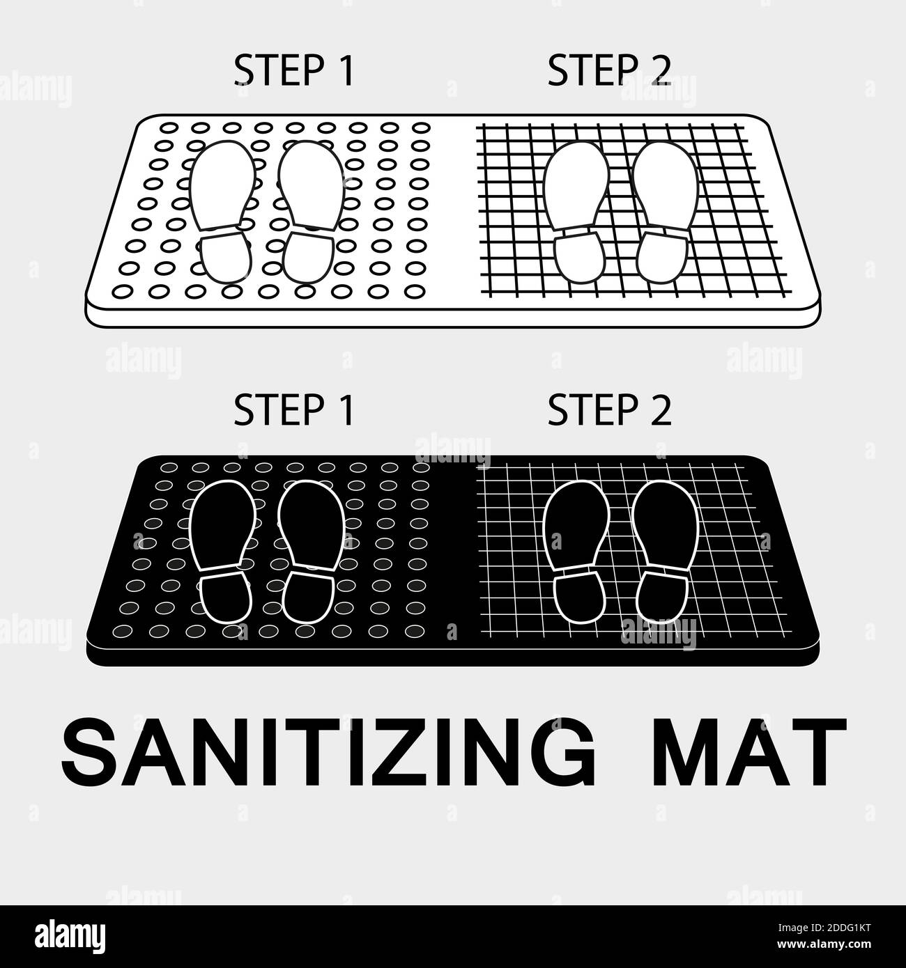Sanitary mat. Disinfection mat icon. Disinfectant for shoes or foot
