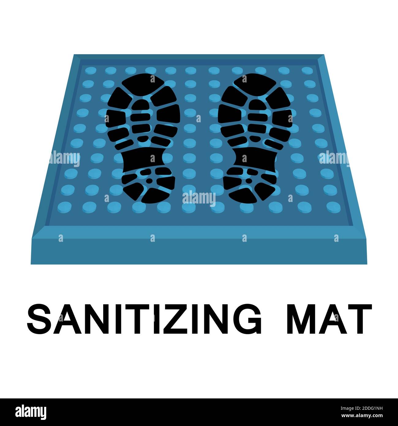Sanitary mat. Disinfection mat icon. Disinfectant for shoes or foot