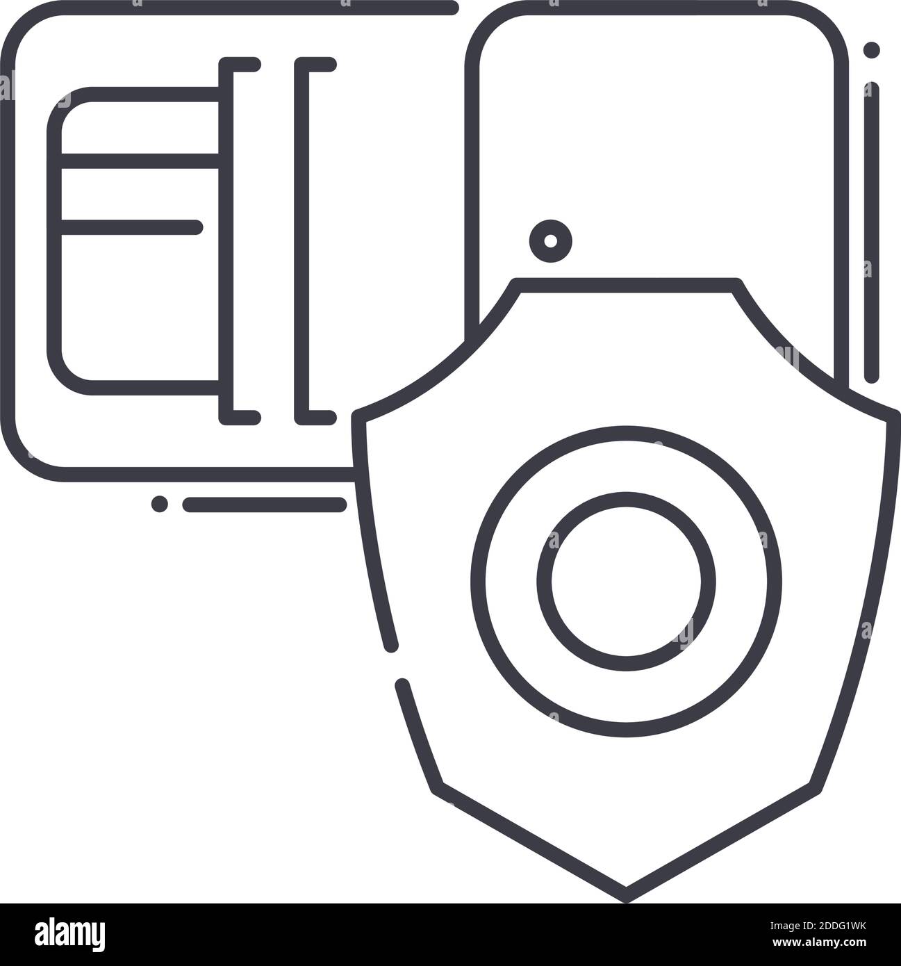 Finacial security icon, linear isolated illustration, thin line vector, web design sign, outline concept symbol with editable stroke on white Stock Vector