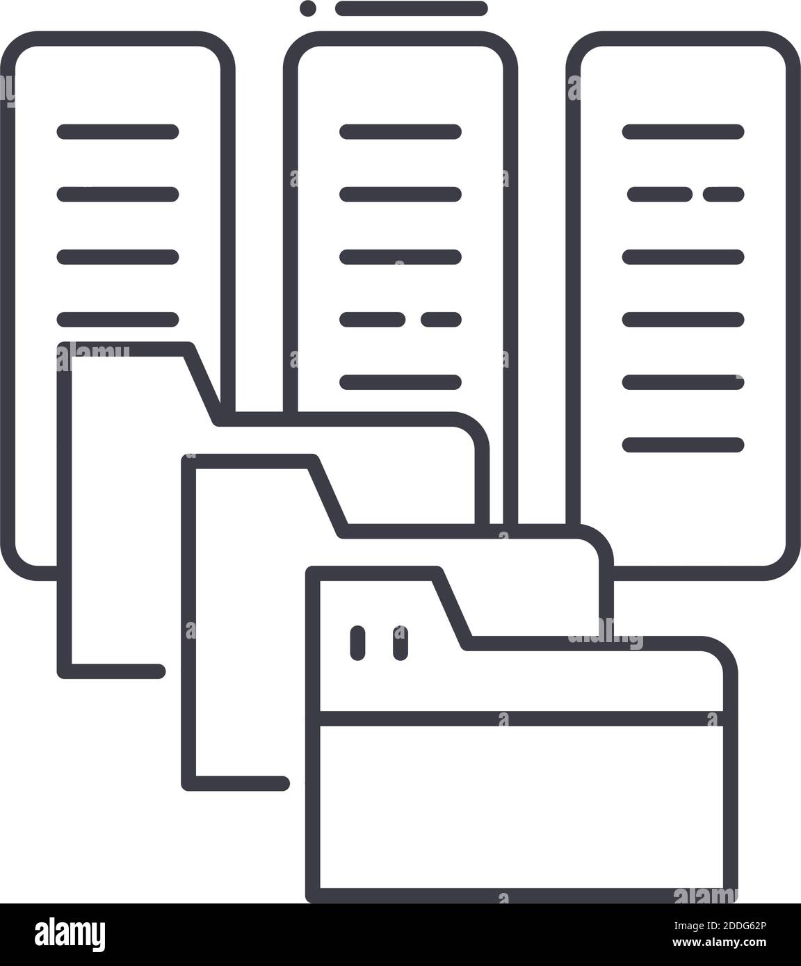 File storage icon, linear isolated illustration, thin line vector, web ...