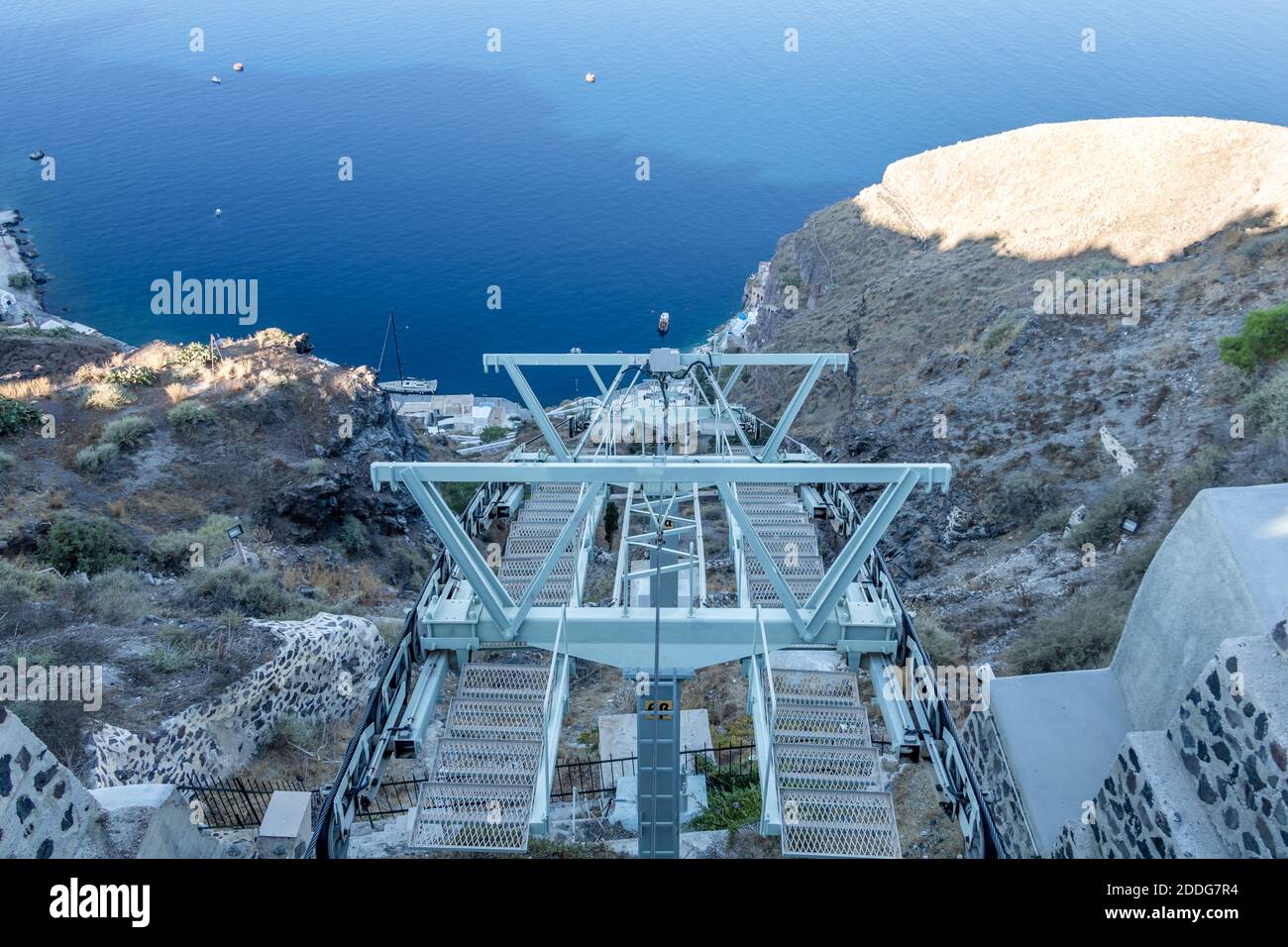 Cable car of Santorini in Greece Stock Photo Alamy