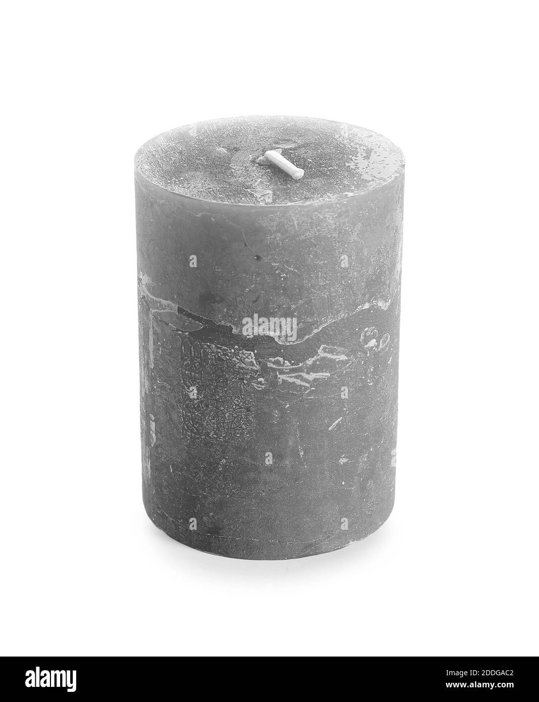 Wax candle on white background Stock Photo Alamy