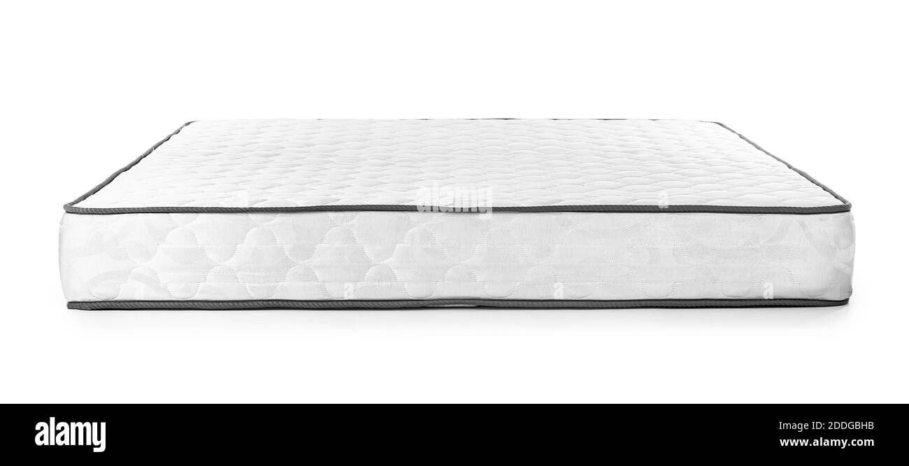 Modern orthopedic mattress on white background Stock Photo Alamy