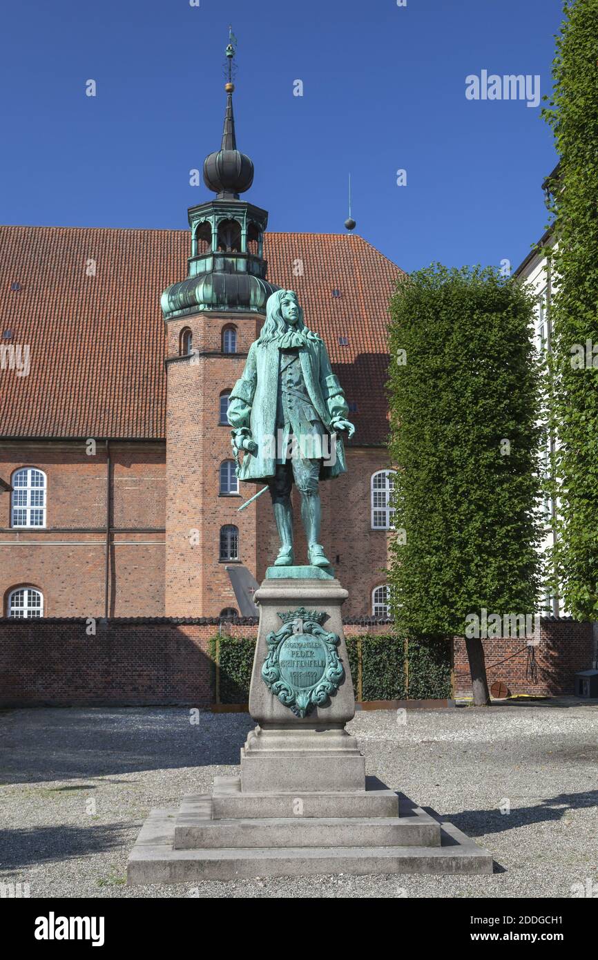 geography / travel, Denmark, Copenhagen, statue Peder Griffenfeld on Slotsholmen in Copenhagen, Denmar, Additional-Rights-Clearance-Info-Not-Available Stock Photo