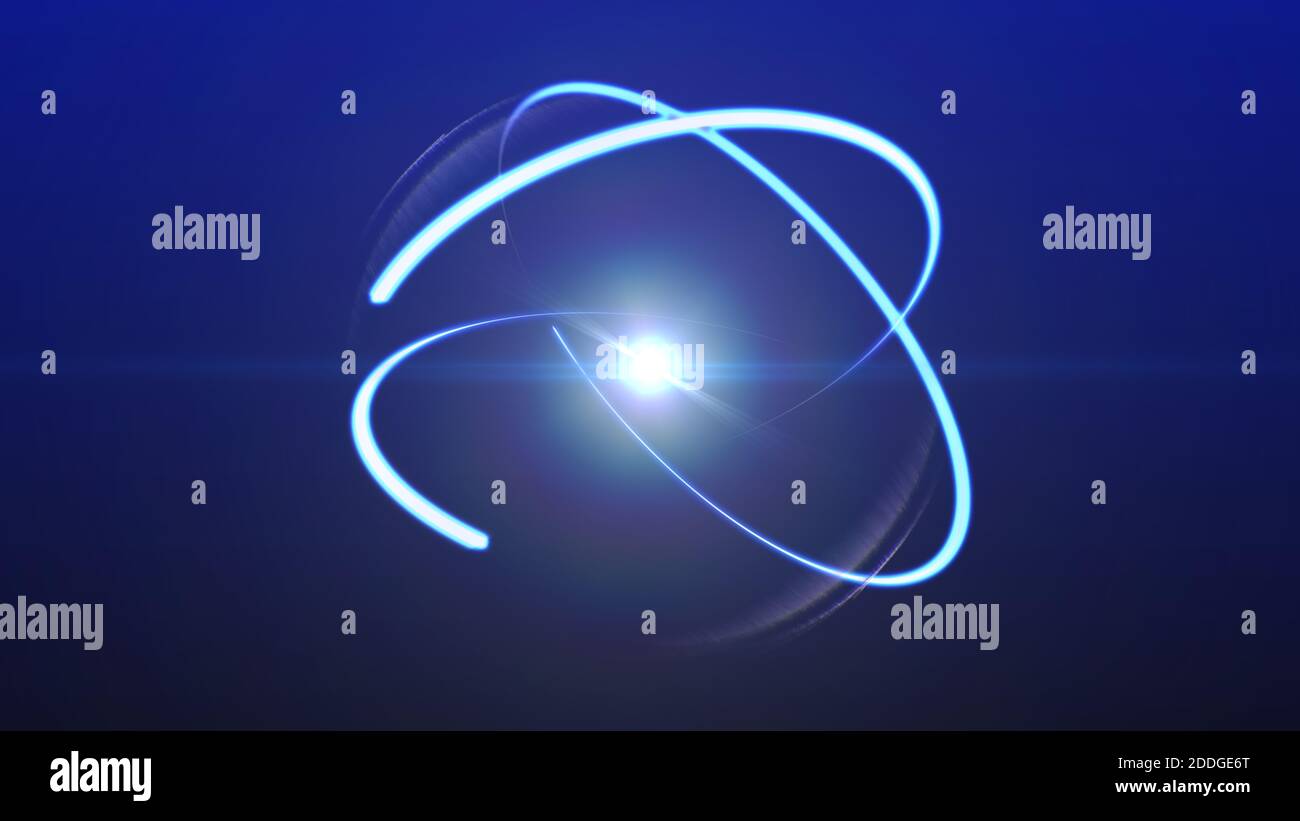 Atom molecule orbit neutron abstract render illustration Stock Photo ...