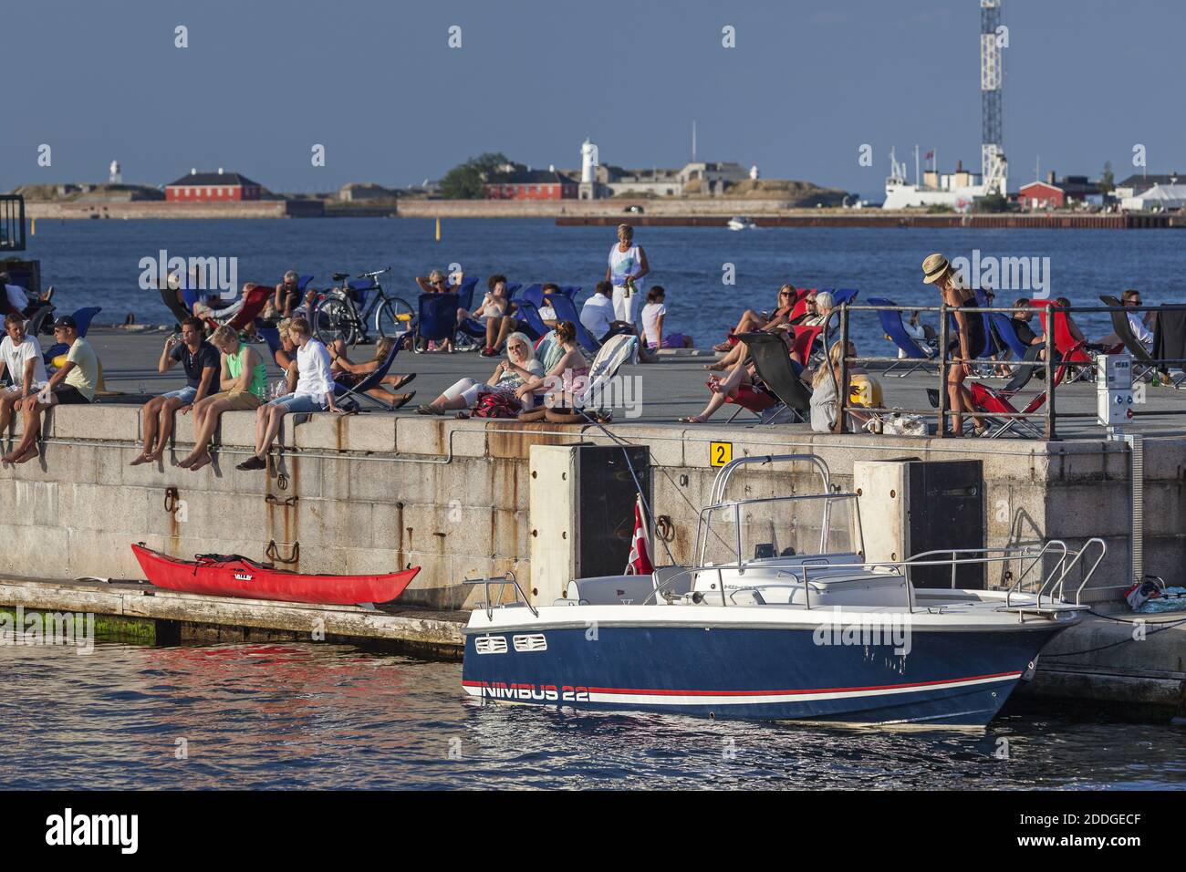 geography / travel, Denmark, Copenhagen, summer on the jetty in the ...