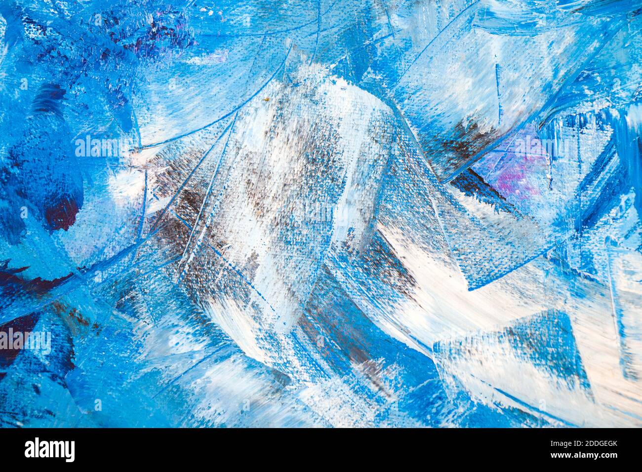 Illustration of blue, white and purple colors paint, abstract and