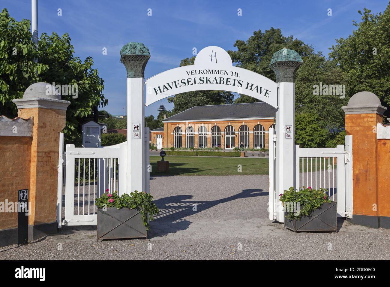 geography / travel, Denmark, Copenhagen, entrance to Haveselskabets Have in Fredriksberg in Copenhagen, Additional-Rights-Clearance-Info-Not-Available Stock Photo