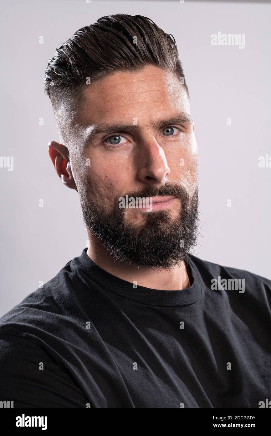 Olivier Giroud Chelsea and French national football player. studio shoot, Chelsea, London on 26th October 2020 Stock Photo