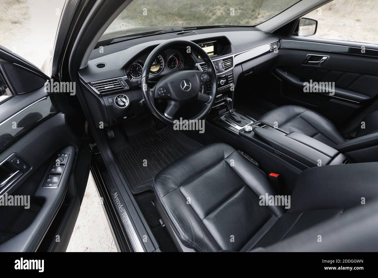 Dnipro, Ukraine - november 21, 2020: Mercedes-Benz E220 CDI 2011 black  color, interior Stock Photo - Alamy